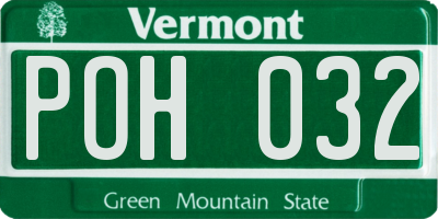 VT license plate POH032