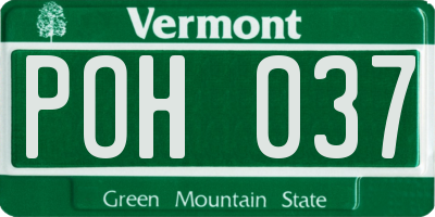 VT license plate POH037
