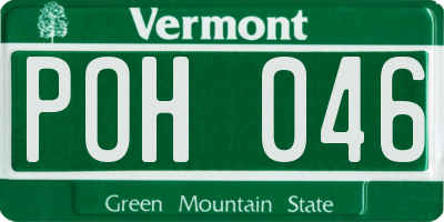VT license plate POH046