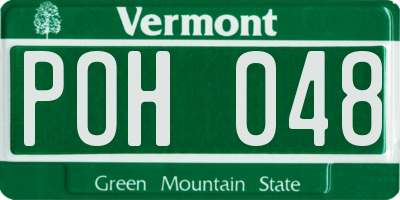 VT license plate POH048