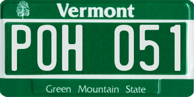 VT license plate POH051