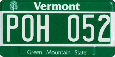 VT license plate POH052