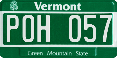 VT license plate POH057