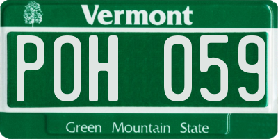 VT license plate POH059