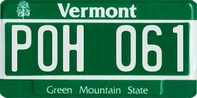 VT license plate POH061