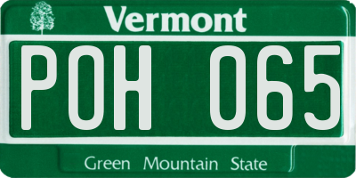 VT license plate POH065