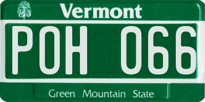 VT license plate POH066