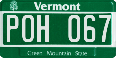 VT license plate POH067