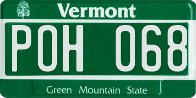 VT license plate POH068