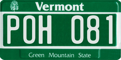 VT license plate POH081