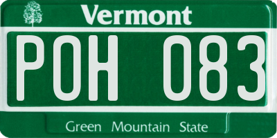 VT license plate POH083