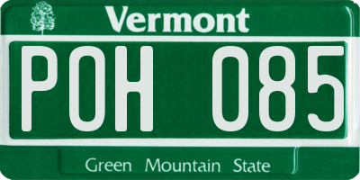 VT license plate POH085