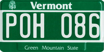 VT license plate POH086