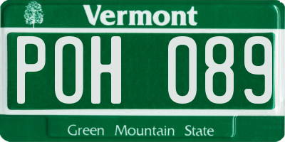 VT license plate POH089