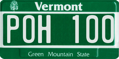 VT license plate POH100