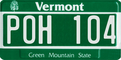 VT license plate POH104