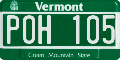 VT license plate POH105
