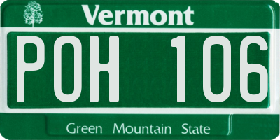 VT license plate POH106