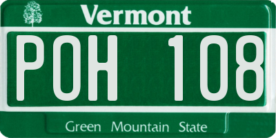 VT license plate POH108