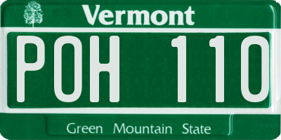 VT license plate POH110