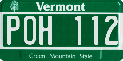 VT license plate POH112