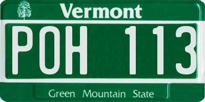 VT license plate POH113