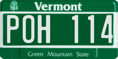 VT license plate POH114