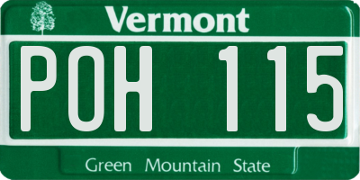 VT license plate POH115