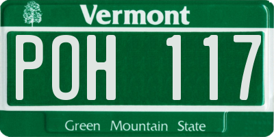 VT license plate POH117