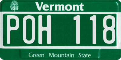 VT license plate POH118