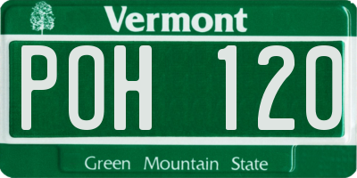 VT license plate POH120