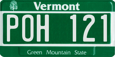 VT license plate POH121