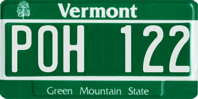 VT license plate POH122
