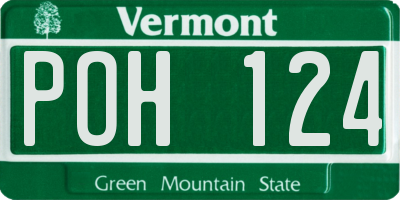 VT license plate POH124