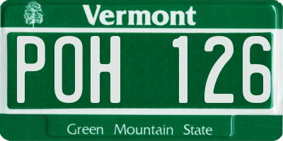 VT license plate POH126