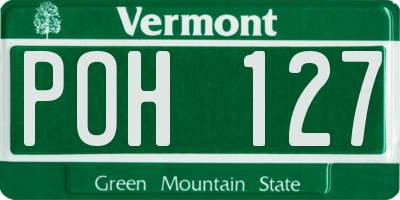 VT license plate POH127
