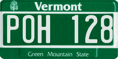 VT license plate POH128