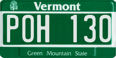 VT license plate POH130