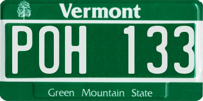VT license plate POH133