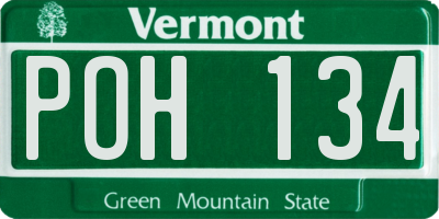 VT license plate POH134