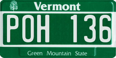 VT license plate POH136