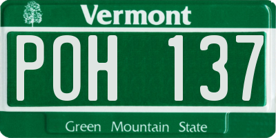 VT license plate POH137