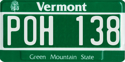 VT license plate POH138