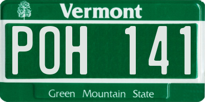 VT license plate POH141