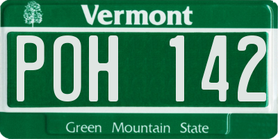 VT license plate POH142