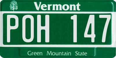 VT license plate POH147