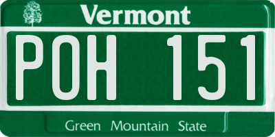 VT license plate POH151