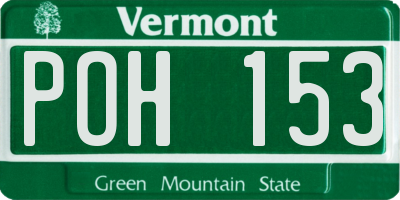 VT license plate POH153