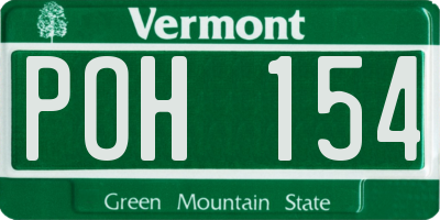 VT license plate POH154