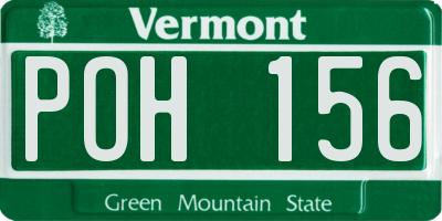 VT license plate POH156
